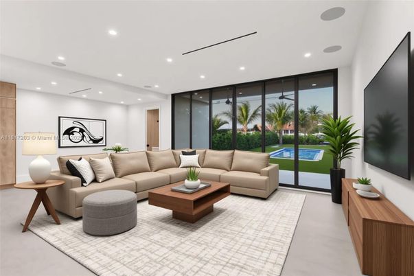Interior, Living room, Recessed Lighting