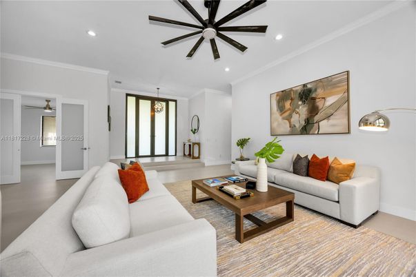 Interior, Living room, Recessed Lighting