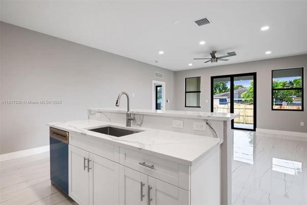 Interior, Kitchen, Marble, Recessed Lighting