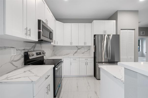Interior, Kitchen, Marble, Marble Walls, Recessed Lighting