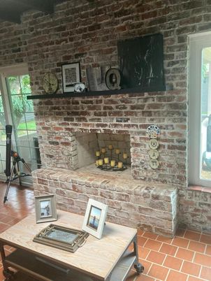 Fireplace, Interior, Stone Walls