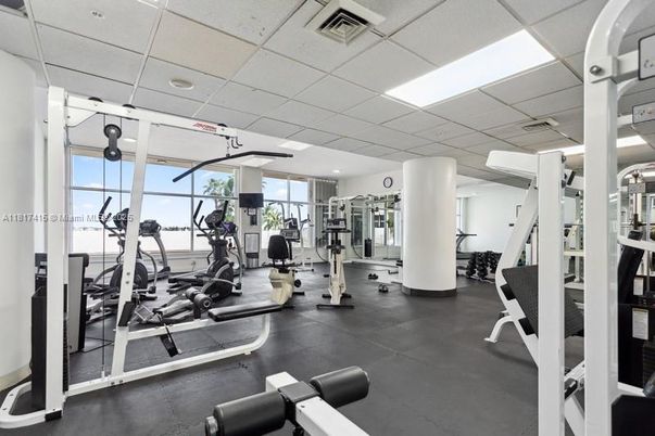 Fitness Equipment, Gym, Interior, Recessed Lighting