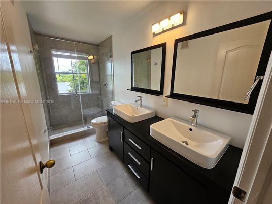 Bathroom, Dual Sink Vanities, Glass Shower, Interior