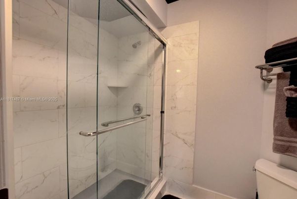 Bathroom, Glass Shower, Interior, Marble Walls