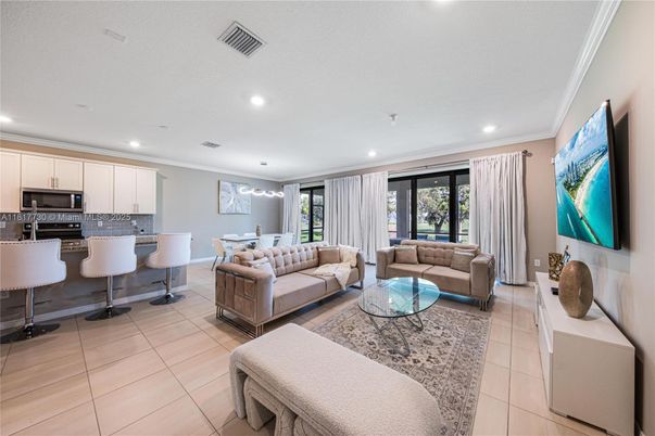 Dining room, Interior, Kitchen, Living room, Recessed Lighting