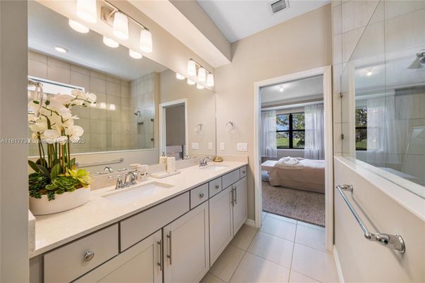 Bathroom, Bedroom, Dual Sink Vanities, Glass Shower, Interior, Recessed Lighting