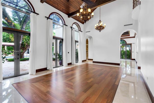 Chandelier, Empty room, Interior, Marble, Wood Texture Flooring