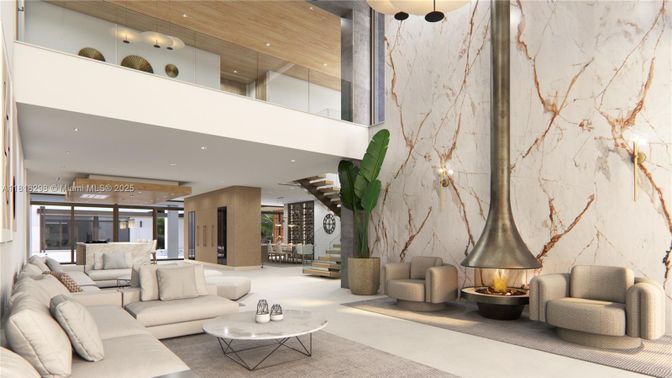 Interior, Living room, Marble Walls, Recessed Lighting