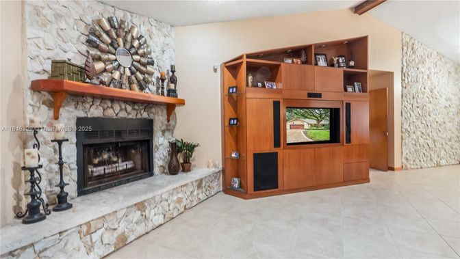 Fireplace, Interior, Stone Walls