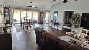 Dining room, Fireplace, Interior, Living room, Wood Texture Flooring