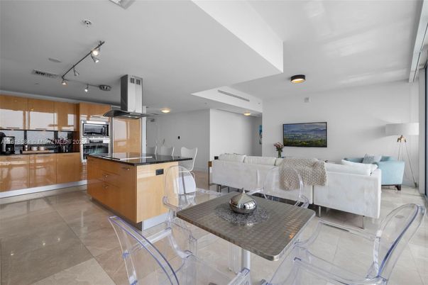 Dining room, Interior, Kitchen, Living room, Recessed Lighting, Stainless Steel Appliances