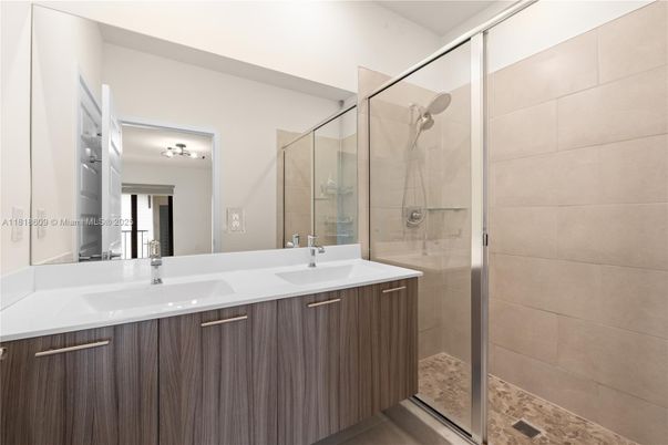 Bathroom, Dual Sink Vanities, Glass Shower, Interior