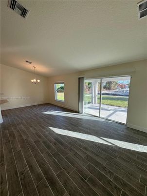 Chandelier, Empty room, Interior, Wood Texture Flooring