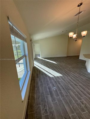Chandelier, Empty room, Interior, Pendant Lights, Wood Texture Flooring