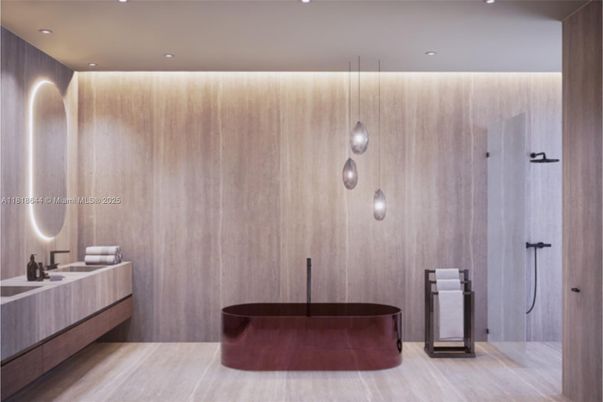 Bathroom, Dual Sink Vanities, Free Standing Baths, Interior, Pendant Lights, Recessed Lighting