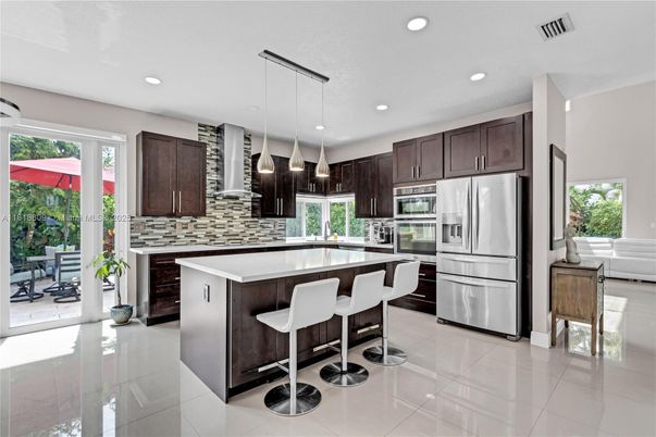 Interior, Kitchen, Pendant Lights, Recessed Lighting, Stainless Steel Appliances
