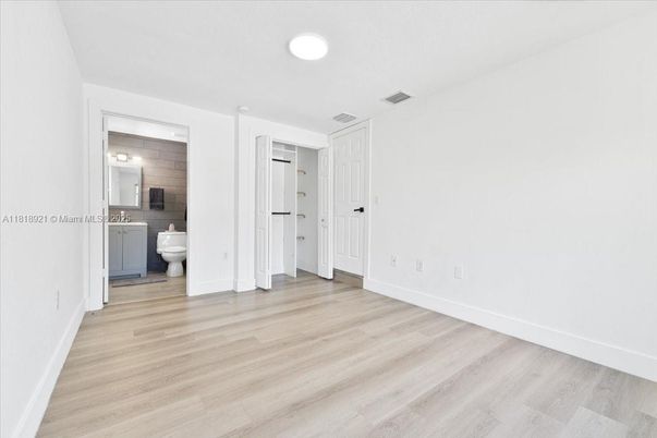 Bathroom, Empty room, Interior, Recessed Lighting, Wood Texture Flooring