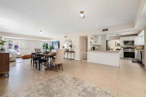 Dining room, Interior, Kitchen, Living room, Recessed Lighting, Stainless Steel Appliances