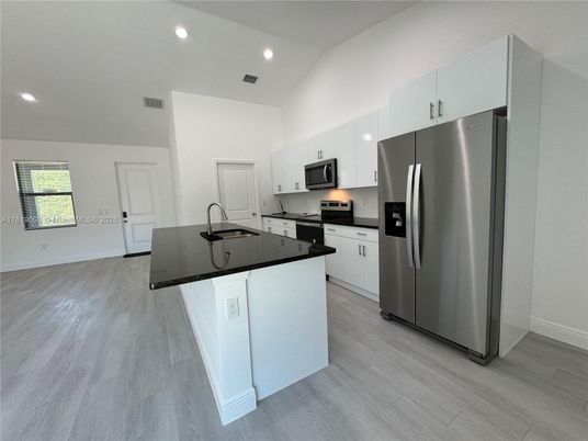 Interior, Kitchen, Recessed Lighting, Wood Texture Flooring