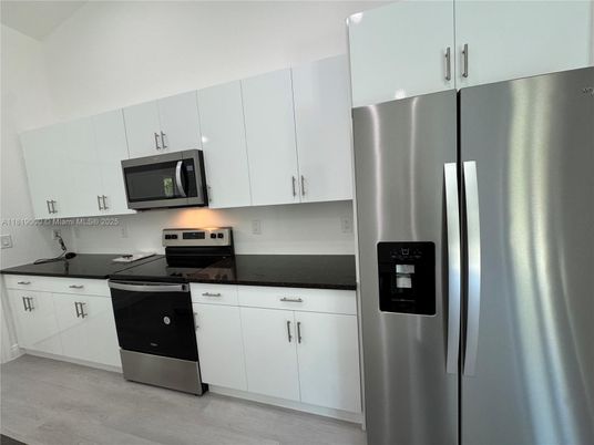 Interior, Kitchen, Stainless Steel Appliances, Wood Texture Flooring