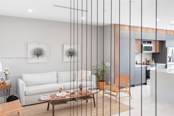 Interior, Kitchen, Living room, Pendant Lights, Recessed Lighting, Wood Texture Flooring