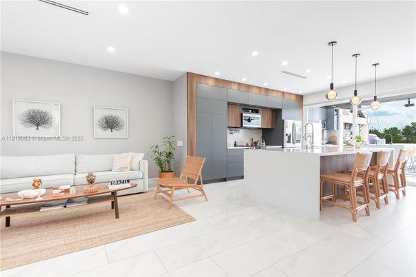 Interior, Kitchen, Living room, Pendant Lights, Recessed Lighting, Stainless Steel Appliances