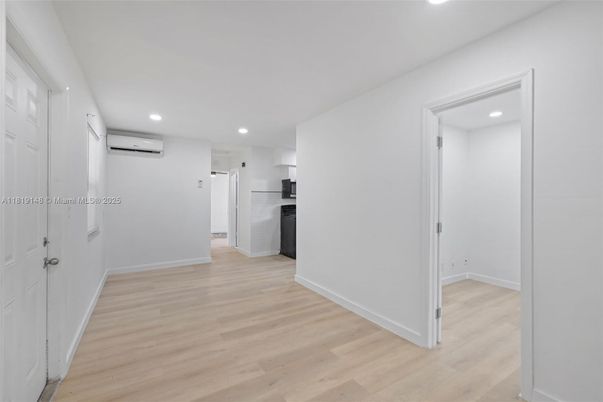 Empty room, Interior, Kitchen, Recessed Lighting, Wood Texture Flooring