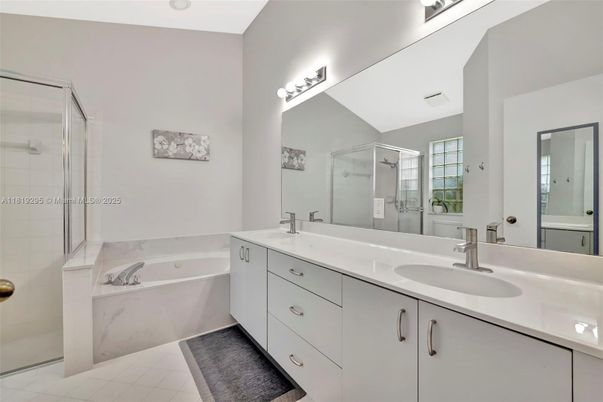 Bathroom, Dual Sink Vanities, Glass Shower, Interior