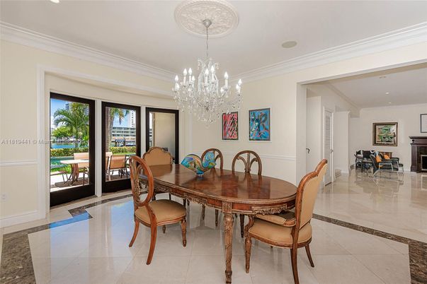 Chandelier, Dining room, Fireplace, Interior