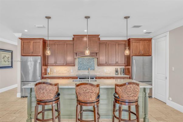 Interior, Kitchen, Pendant Lights, Recessed Lighting, Stainless Steel Appliances