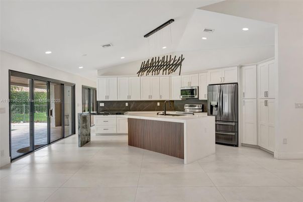 Interior, Kitchen, Pendant Lights, Recessed Lighting, Stainless Steel Appliances