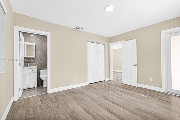 Bathroom, Empty room, Interior, Recessed Lighting, Wood Texture Flooring