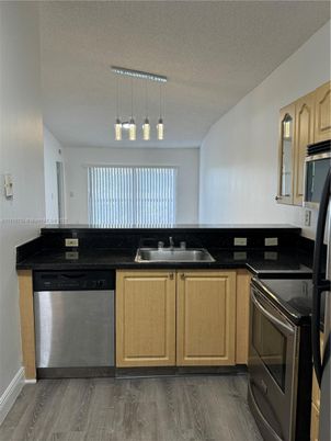 Interior, Kitchen, Pendant Lights, Stainless Steel Appliances, Wood Texture Flooring