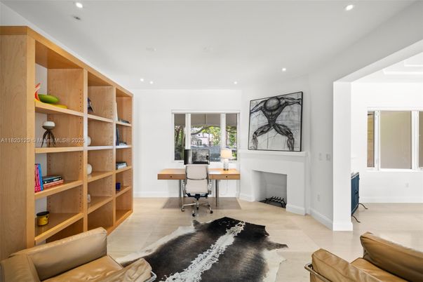Fireplace, Home Office, Interior, Recessed Lighting