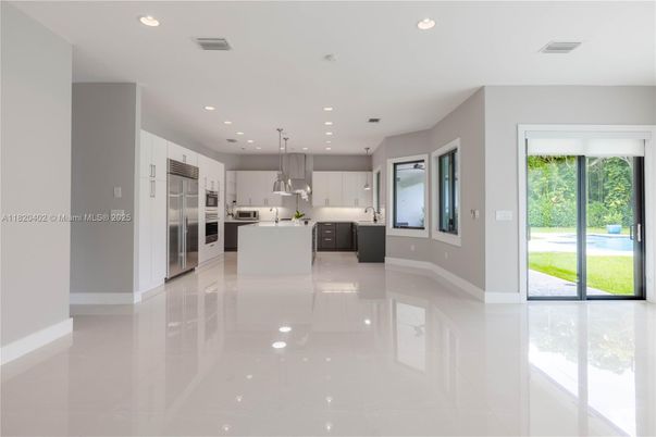 Interior, Kitchen, Pendant Lights, Recessed Lighting, Stainless Steel Appliances