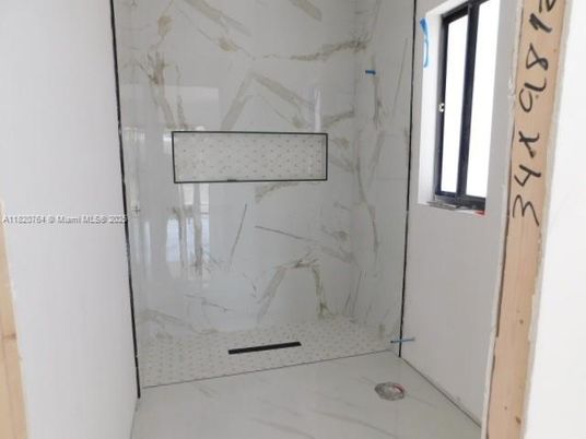 Bathroom, Glass Shower, Interior, Marble Walls