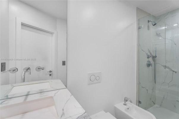 Bathroom, Glass Shower, Interior, Marble Walls