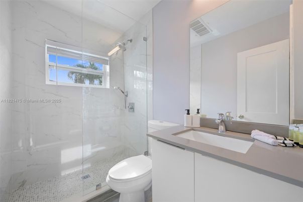 Bathroom, Glass Shower, Interior, Marble Walls