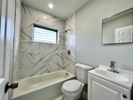 Bathroom, Interior, Marble Walls, Recessed Lighting
