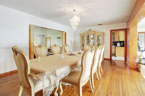 Chandelier, Dining room, Interior, Wood Texture Flooring