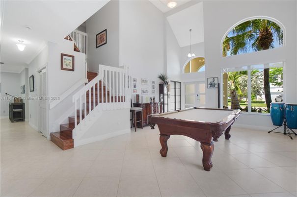 Billiard Table, Game Room, Interior, Pendant Lights