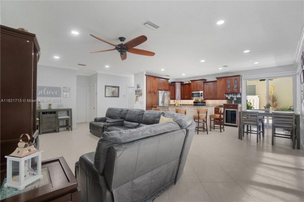Dining room, Interior, Kitchen, Living room, Recessed Lighting, Stainless Steel Appliances