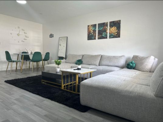 Dining room, Interior, Living room, Recessed Lighting, Wood Texture Flooring