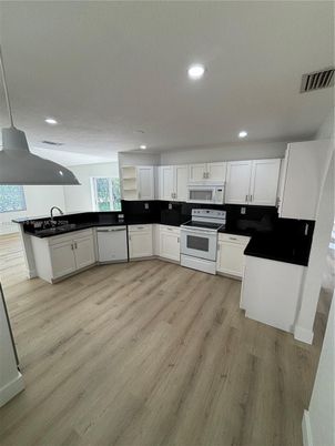 Interior, Kitchen, Recessed Lighting, Wood Texture Flooring