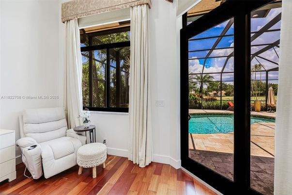 Glass Ceilings, Interior, Pool, Sun Room, Wood Texture Flooring