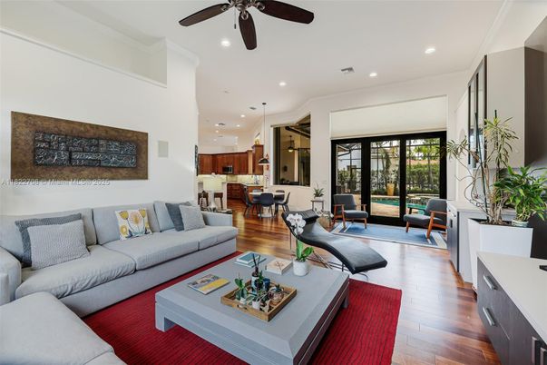 Dining room, Interior, Kitchen, Living room, Pendant Lights, Recessed Lighting, Wood Texture Flooring