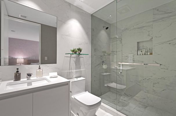 Bathroom, Glass Shower, Interior, Marble Walls