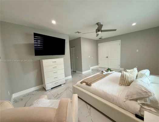 Bedroom, Interior, Marble, Recessed Lighting