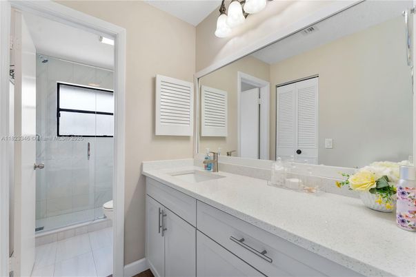 Bathroom, Dual Sink Vanities, Glass Shower, Interior
