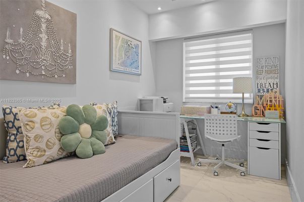 Home Office, Interior, Marble, Recessed Lighting